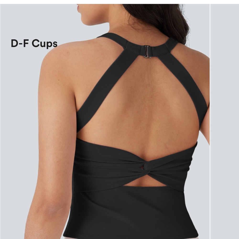 HALARA SoftlyZero Plush Cut out yoga tank top D-F cups